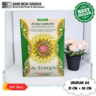 Quran Al Furqon A4, Quran Translation, Quran Translation A4 Words, Quran Transliteration Large Size,