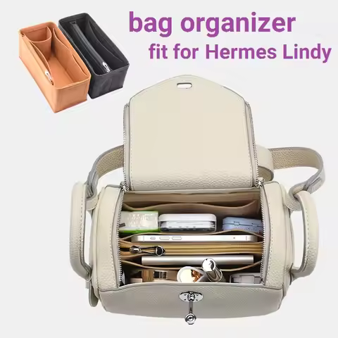 Bag Organizer Insert For Hermes Lindy 26 30 34 Makeup Divider Shaper Protector Compartment Inner Bag