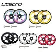 Litepro Bicycle Easy Wheel For Brompton Folding Bike Portable Bearing Aluminum Alloy Push Wheel