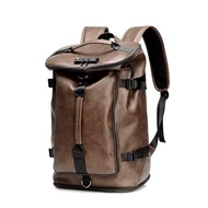 Solid color large capacity PU leather password lock design backpack travel bag mochilas de hombre ba