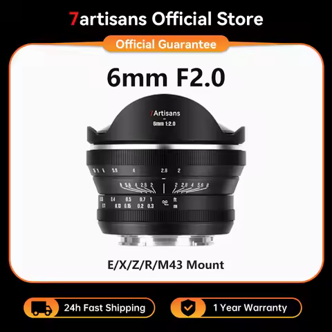 7artisans 6mm F2.0 APS-C 220° Ultra Wide Fisheye Manual Focus Prime Lens Photography for Sony E Niko