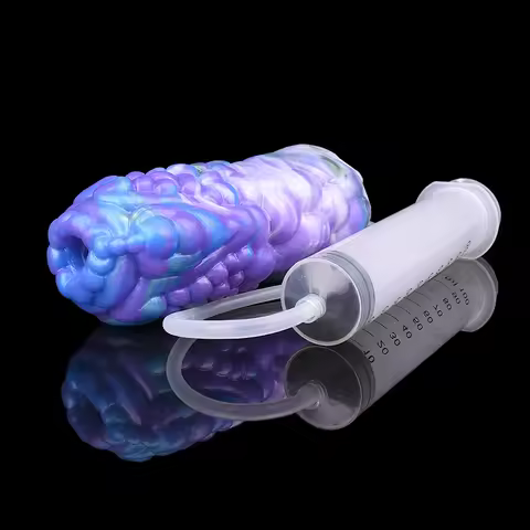 GEEBA Fantasy Squirting Male Masturbator Silicone Pocket Pussy Masturbation Sleeve Realistic Vagina 