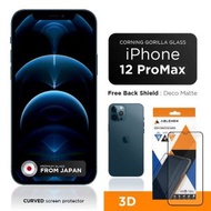 ABLEMEN 3D 2XC CORNING + MATTE BACK FILM ( ฟิล์มกระจก IPHONE 12 PRO MAX แบบเต็มจอขอบโค้ง )