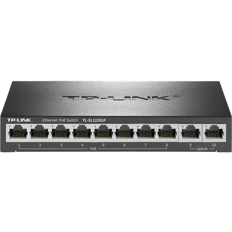 TP-LINK Gigabit uplink PoE switch TL-SL1210LP 8 100Base-T RJ45 2 x 1000 Base-T RJ45 uplink ports 802
