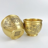 Lucky Lotus Cup Pure Copper Copper Cylinder Lucky Cylinder Brass Small Size Brass Cylinder Home Desk