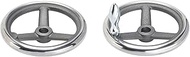Handwheels, DIN 950 grey cast iron/with hub groove, with rotating handle EH 24460., mounted, shape N