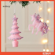 {ezbuy.my1}Pink Glitter Christmas Ornaments Acrylic Bow/Bell/Tree/Ballerina Hanging Decorations for 