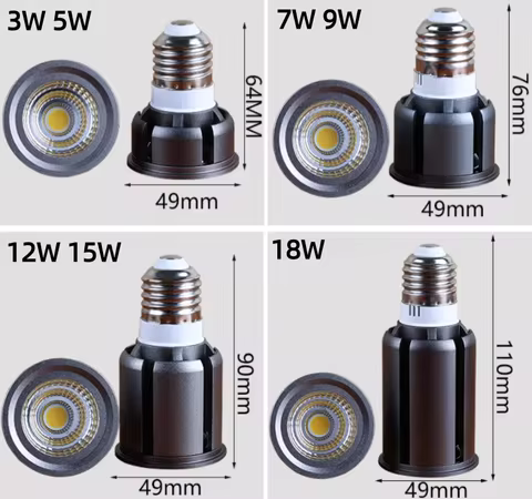 10pcs/lots LED Spotlight GU10 GU5.3 E27 E14 MR16 Dimmble lamps 6W 9W 10W 12W COB 110V 220V DC12V led