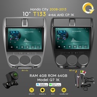 Q7 จอแอนดรอย 10นิ้ว HONDA CITY 08-13 จอ android ติดรถยนต์พร้อมWIFI GPS YouTube 2DIN Apple CarPlay