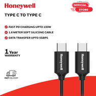 Honeywell Type C To Type C USB 3.1 Cable PD 100W with Max Output 3A QC 3.0 Ultra-Fast Charge & Sync