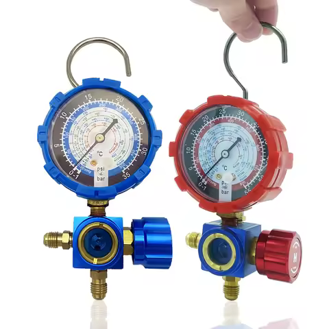 Diagnostic Manifold Freon Gauge Set High Low Pressure A/C Refrigeration Tool for R22/R410A/R134A/R41