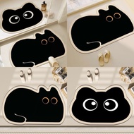 ‍ bathroom Mats Rubber Carpet Black cat rug Bread Wet Pad 44081