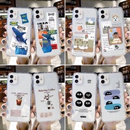 Coffee Briquettes Couple Transparent Case Realme14X 13+7 8 C21 C35 XT C61 9i 11 GT7 Pro+Phone