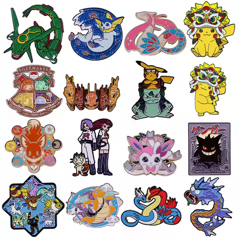 Pokemon Pikachu Enamel Pin Badges Metal Pins for Backpacks Brooches Japanese Cute Lapel Jewelry Acce