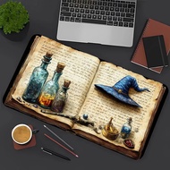 Enchanted Wizard Hat & Potions Mouse Pad Large Rubber Non-slip Desk Accessories Mousepad for Office 