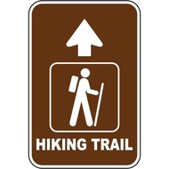 Warning Sign - Hiking Trail, Aluminum Rust-Proof Sign for Homes, Coffee Bars, Trailheads, 12X8 inch