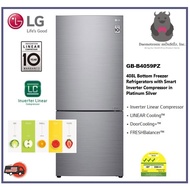 LG GB-B4059PZ 2 Door Fridge 408 L Bottom Freezer Refrigerators with Inverter Linear Compressor in Platinum Silver