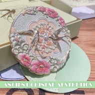 Exquisite Hand-carved Skylark Flower Makeup Mirror Elegant Style Ancient Friends High-value N9C9