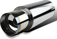 Spec-D Tuning MF-RS310T N1 4" Burnt Tip Muffler Exhaust 2.5" Inlet Universal with Removable Silencer