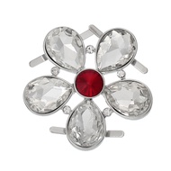 White Rhinestone Flower Shoe Clip Size 4.8cm x 4.8cm(1 7/8" x1 7/8") 1 Piece