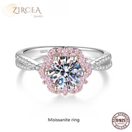 AF8 New Trendy 925 Sterling Silver Rose Gold Flower Twisted Arm 1ct Moissanite Ring for Women Aura G