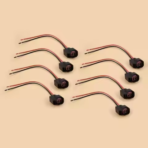 8Pcs Car Fuel Injector Connector Pigtail Harness Socket Plug Wiring EV6 EV14 fit for Ford E-150 E-25