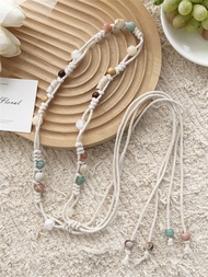 Pouie | Boho Style White Tassel Beaded Waist Belt