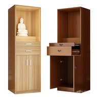 W-8&amp; Buddha Shrine Clothes Closet with Door Household Solid Wood Altar Altar Buddha Cabinet God of Wealth Guanyin Shrine