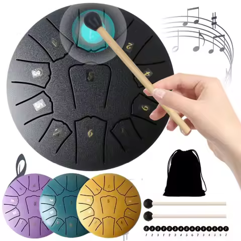 6/3 Inch 11/6 Notes Mini Handpan Drum Finger Picks Percussion Instruments Sound Healing Steel Tongue