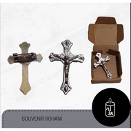 Yesus SILVER CROSS BROOCH / THICK CORPUS CROSS PIN