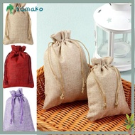 TAMAKO Drawstring Pouch Christmas Linen Hessian Burlap Candy Organizer