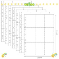 EMILEE Photo Album Pages, Multi-Pockets 11-Hole Card Pages,  A4 Binder Pages