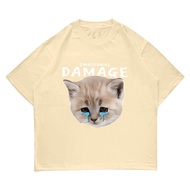 Emotional Damage Crying Cat Graphic T-Shirt for Men - Funny Cute Animal Design Soft Cotton Tee Casua