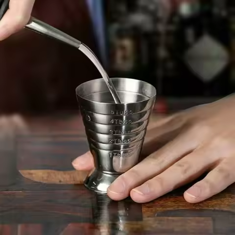 Cocktail Cup Bar Measuring Cup 304 Stainless Steel glass ounce Measure Jigger Kitchen Bartender Bar