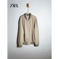 ZARA Long-Sleeved Jacket With Front Zipper dnwr Model Gray-Green (Second-Hand)