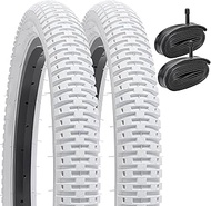 YunSCM 18" Bike Tires 18 x 1.95/50-355 ETRTO and 18" Heavy Duty Bike Tubes 18x1.75/2.25 AV32mm Valve