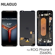 AMOLED Display For ASUS ROG Phone 2 Phone II ZS660KL LCD Touch Screen With Frame For ASUS I001DA ROG