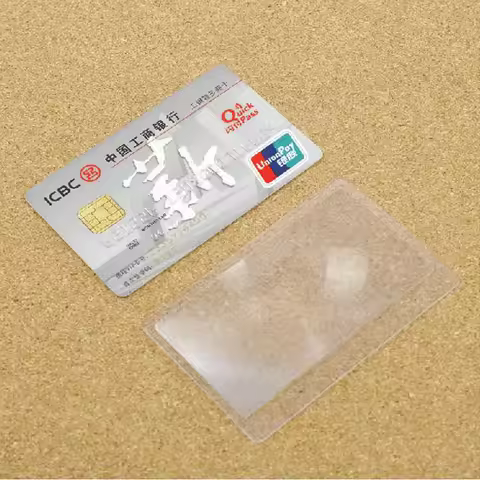1-12PCS 3X Credit Card Size Transparent Magnifier Reading Magnifying Glass Lens Pocket Magnifying Gl