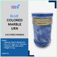 ♂ ✻ ♞[saraurnsph] Blue Colored Marble Urn Cultured Marble Blue Urn Marble Urn for Adult Human Ashes