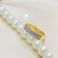 แหวน 0612 รุ่นฟรีไซส์ เคลือบทอง หนัก 1 สลึง แหวนมินิมอล งานเกาหลี แหวนน่ารัก แหวนเก๋ แหวนเพชร  แหวน
