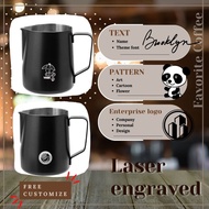 FREE Customised Gift Logo & Letters coffee maker espresso milk frothing Pitcher barista milk Jug
