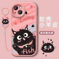 Fish Cat Sign Apple 15 Phone Case iPhone14ProMax Lambskin 13Mini/12/11 All-Inclusive ReadFish Cat Sign Apple 15 Phone Case iPhone14ProMax Lambskin 13Mini/12/11 All-Inclusive