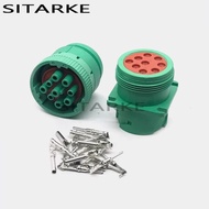 Baru 1 Set 9 Pin HD16-9-1939S HD10-9-1939P Deutsch Green Circular Aviation Female Male Connector For