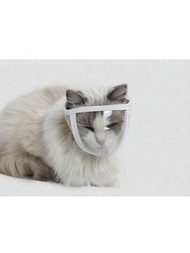 透明貓眼罩防咬防吱吱聲清潔面罩透氣開放式觀察修容頭套保持寵物健康保護罩手術後康復專用保護罩