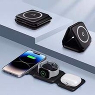 3-In-1 Wireless Charging Station Compatible With Apple Magsafe Charger Stand, Fast Magnetic Wireless