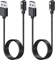NOUKAJU [2pack] Charger for Fitpolo AR-01/DR06 Smart Watch, Magnetic USB Charging Cable 3.28ft/1m,Ch