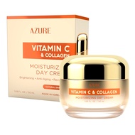 AZURE Vitamin C & Collagen Day Cream - Anti-Aging, Brightening Moisturizer - Reduces Fine Lines, Mad