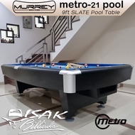 Murrey Metro-21 Std 9 Ft Slate Pool Table - Meja Billiard Biliar