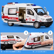 [Car Model] 1: 32 Daben 120 Ambulance with Sound Light Pull Back Fire Fighting Exercise Model Childr