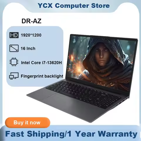 DR-AZ Gaming Laptop Intel Core i7-13620H 16'' 64GB 2TB computer 1920*1200 5000 mAh Win 11 1920x1200 